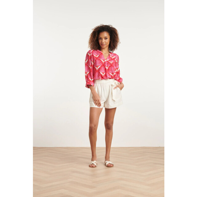Smashed Lemon 24068 retro bloemenprint top met 3/4 mouwen | 24068-450-420 large