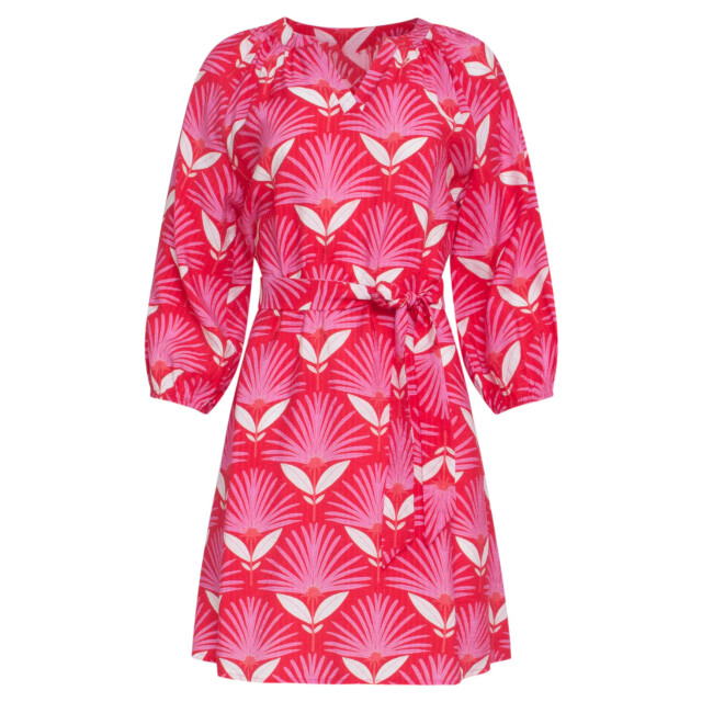 Smashed Lemon 24067 retro bloemenprint jurk met knielengte | 24067-450-420 large