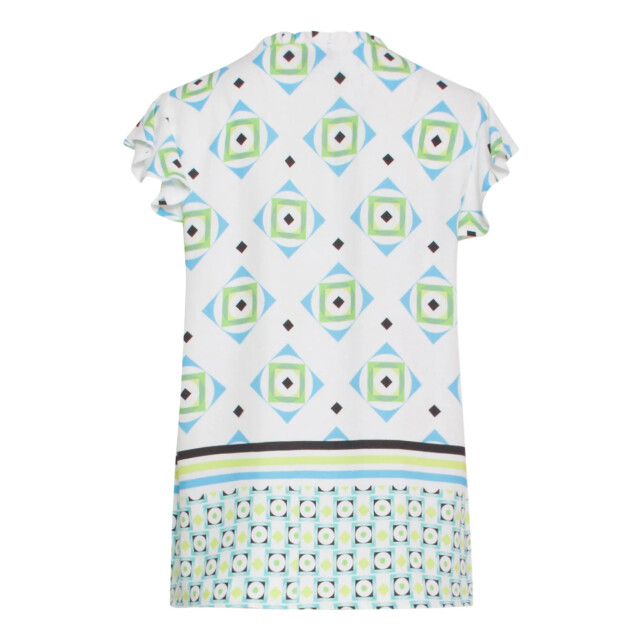Smashed Lemon 24071 zomerse top met v-halsspeelse frill mouwen | 24071-000-998 large