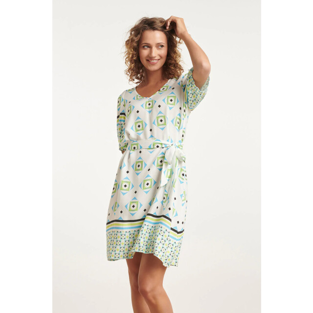 Smashed Lemon 24072 zomerjurk met korte pofmouwenv-hals | 24072-000-998 large