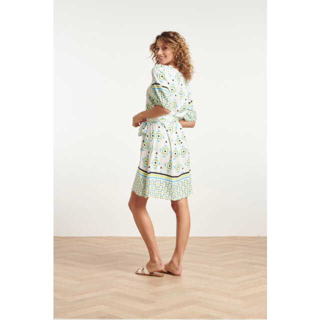 Smashed Lemon 24072 zomerjurk met korte pofmouwenv-hals | 24072-000-998 large
