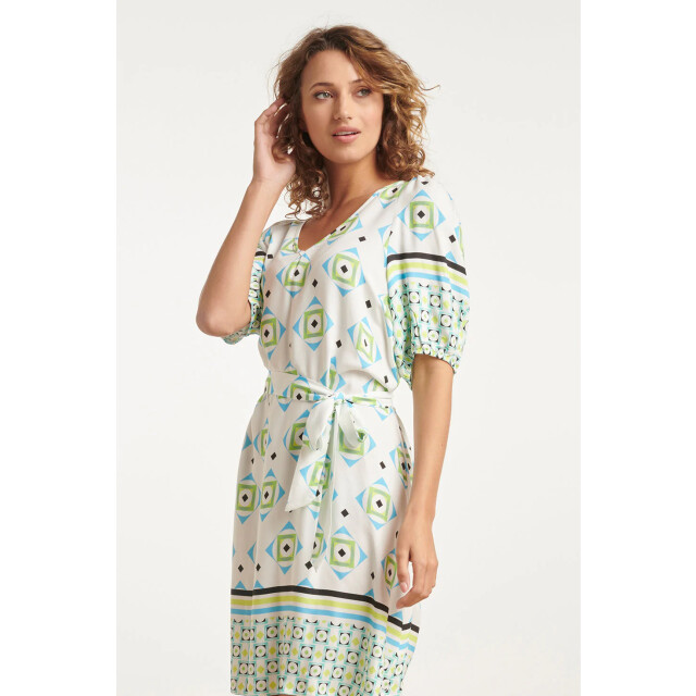 Smashed Lemon 24072 zomerjurk met korte pofmouwenv-hals | 24072-000-998 large
