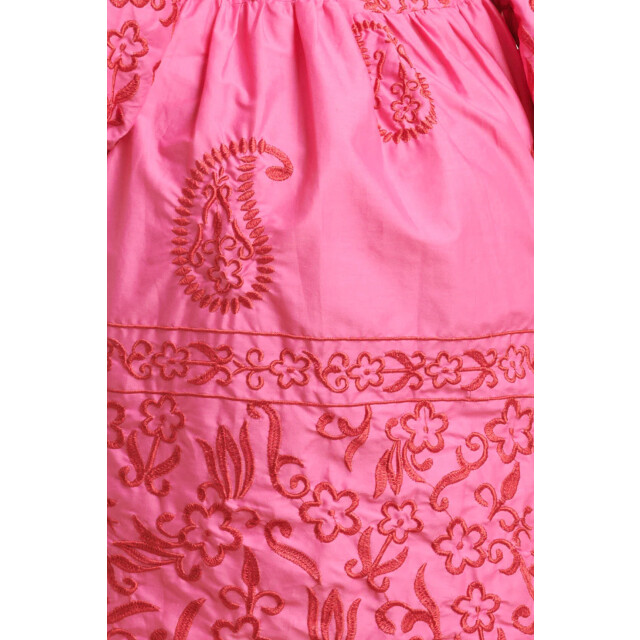 Smashed Lemon 24077 fuchsia zomerjurk met paisley borduurwerk | 24077-420-450 large