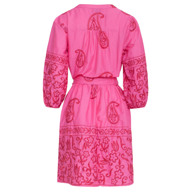 Smashed Lemon 24077 fuchsia zomerjurk met paisley borduurwerk | 24077-420-450 large