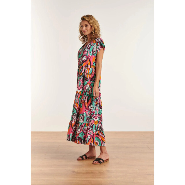 Smashed Lemon 23327 losvallende zomerjurk met grafische print | 23327-998-M large