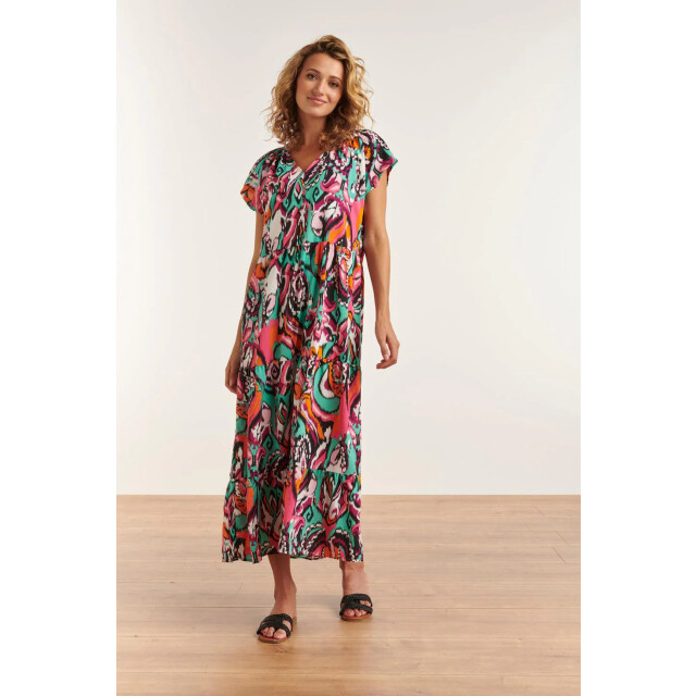 Smashed Lemon 23327 losvallende zomerjurk met grafische print | 23327-998-M large