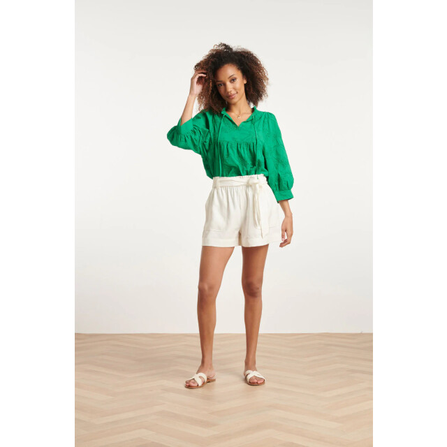 Smashed Lemon 24112 bloemen geborduurde top emerald | 24112-530-XL large
