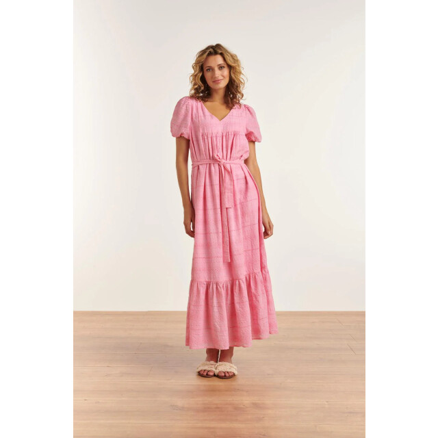 Smashed Lemon 23357-420 zomerjurk met v-halskorte pof mouwen van 100% katoen | 23357-420-S large