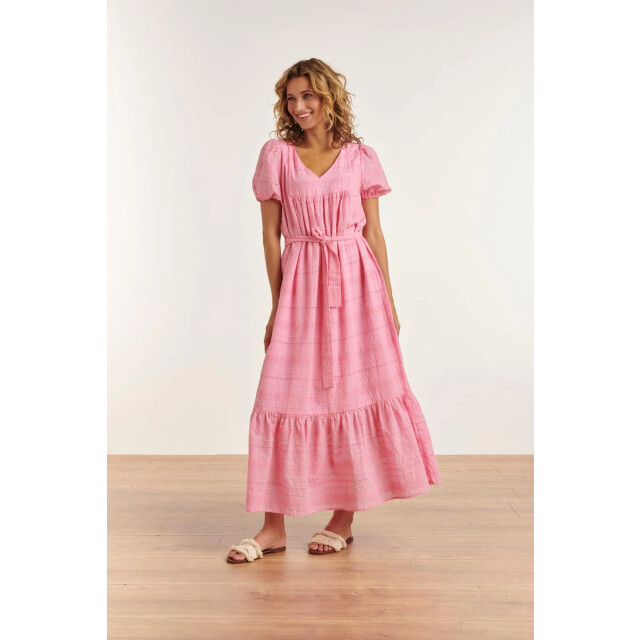 Smashed Lemon 23357-420 zomerjurk met v-halskorte pof mouwen van 100% katoen | 23357-420-S large