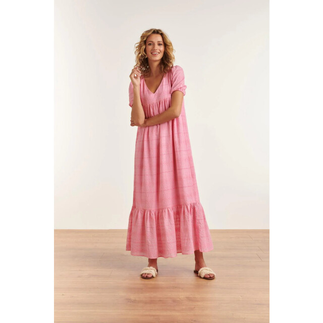 Smashed Lemon 23357-420 zomerjurk met v-halskorte pof mouwen van 100% katoen | 23357-420-S large
