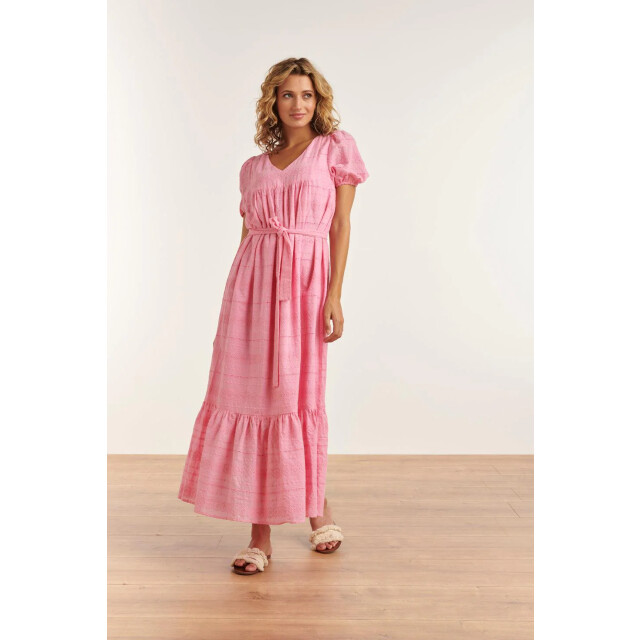 Smashed Lemon 23357-420 zomerjurk met v-halskorte pof mouwen van 100% katoen | 23357-420-S large