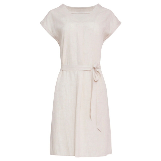 Smashed Lemon 24087 loose linnen jurk met v-halsriem | 24087-720-L large