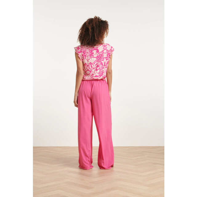 Smashed Lemon 24088 losvallende wijde broek met elastische achterkantfel | 24088-445-XS large