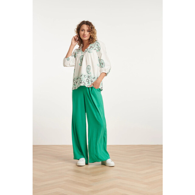 Smashed Lemon 24088 losvallende wijde broek met elastische achterkantkoud | 24088-530-XS large