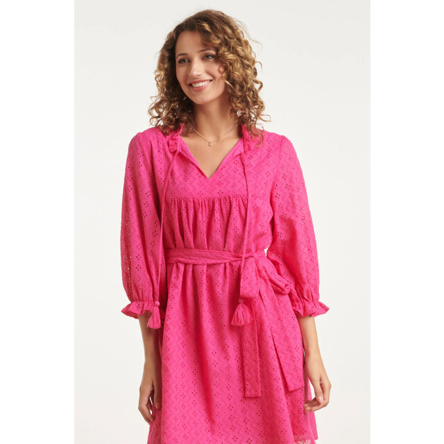 Smashed Lemon 24097 fuchsia brie anglaise kort jurkje | 24097-445-XXL large