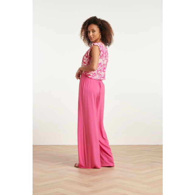 Smashed Lemon 24088 losvallende wijde broek met elastische achterkantfel | 24088-445-XS large