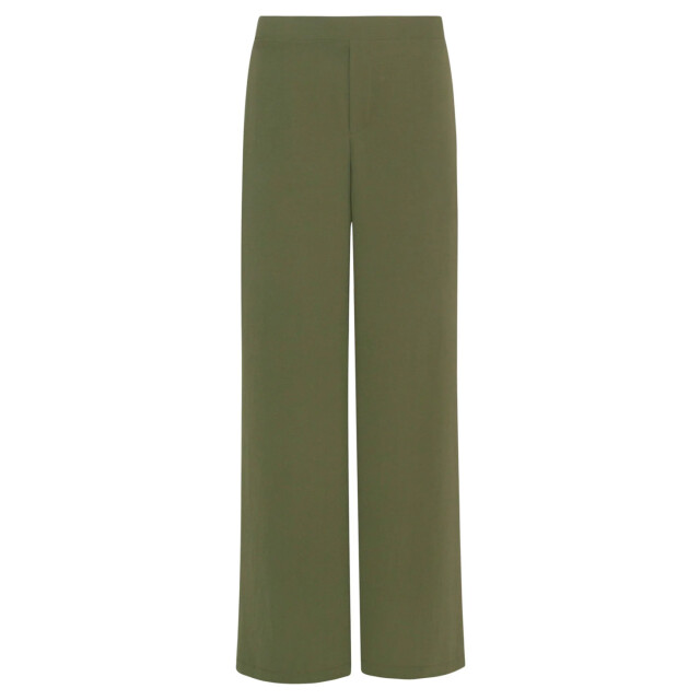 Smashed Lemon 24088 losvallende wijde broek met elastische achterkantwarm mos | 24088-550-L large