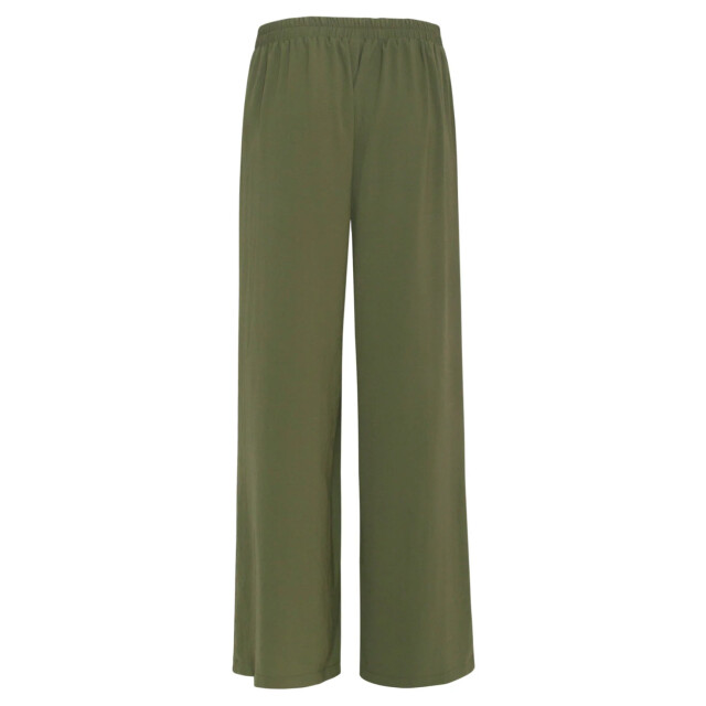 Smashed Lemon 24088 losvallende wijde broek met elastische achterkantwarm mos | 24088-550-L large