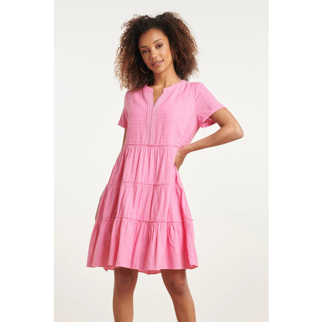 Smashed Lemon 24105 zomerjurkheldere licht tint met kantdetails | 24105-420-XL large
