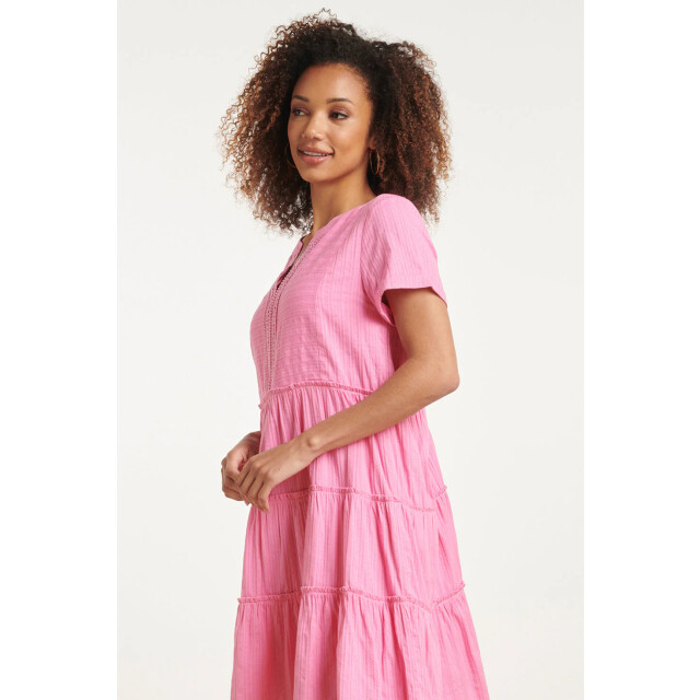 Smashed Lemon 24105 zomerjurkheldere licht tint met kantdetails | 24105-420-XL large