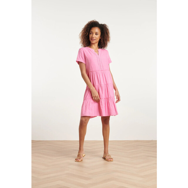 Smashed Lemon 24105 zomerjurkheldere licht tint met kantdetails | 24105-420-XL large