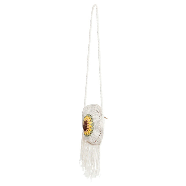 Smashed Lemon 56024 gehaakte ronde crossbody tas met zonnebloemprint | 56024-000-998 large