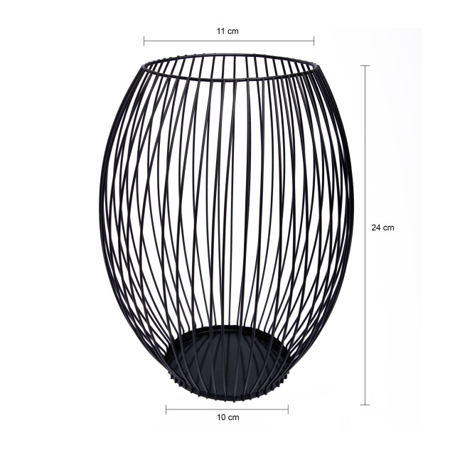QUVIO Kaarsenhouder met frame 24 cm rond metaal - 3248181 large