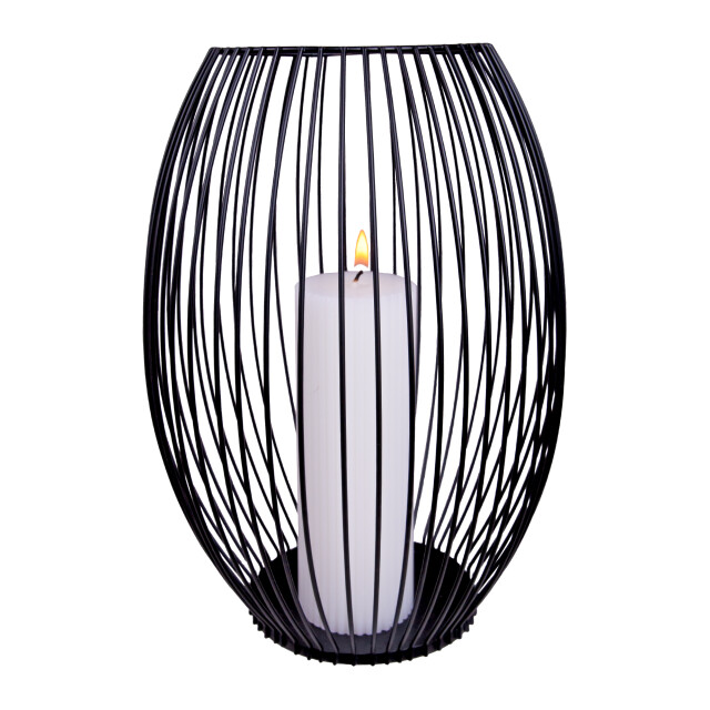 QUVIO Kaarsenhouder met frame 24 cm rond metaal - 3248181 large