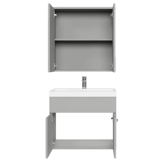 Badplaats Badkamermeubel set montreal 01 60 cm mat grijs badmeubel met 3248546 large