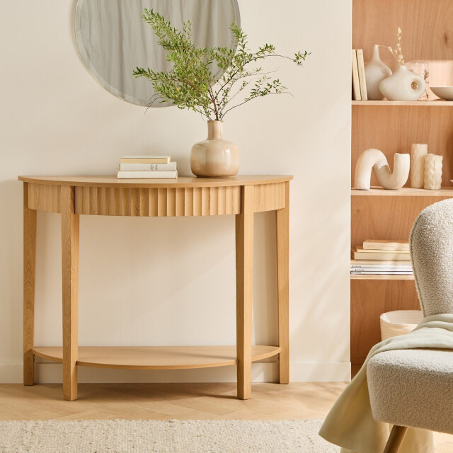 CaliCosy Afgeronde console met golf en 2 niveaus, hoogte 76 cm bologne 3205797 large