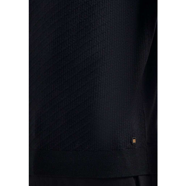 No Excess Pullover short sleeve polo zip soli black 29240815-020 large