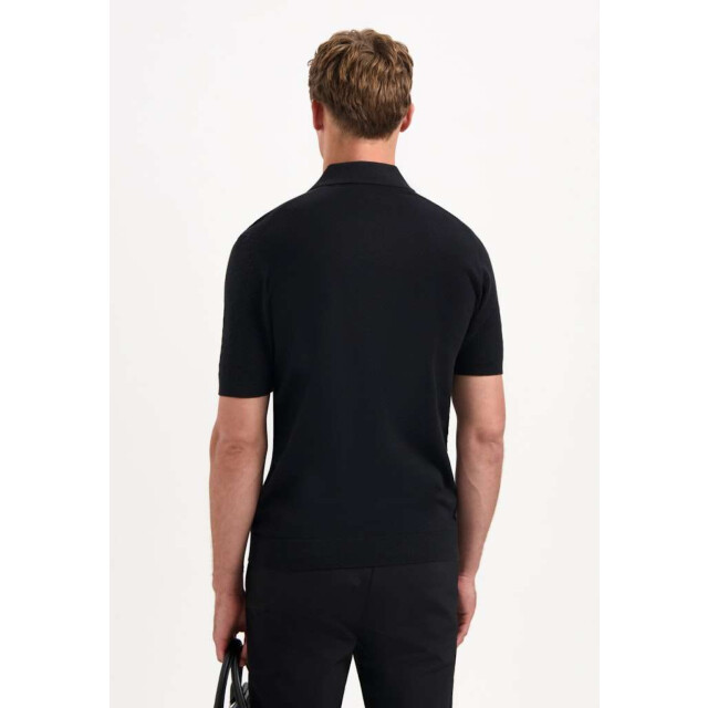 No Excess Pullover short sleeve polo zip soli black 29240815-020 large