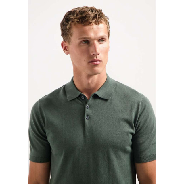 No Excess Pullover short sleeve polo solid dark green 29240754-052 large