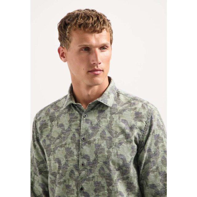 No Excess Shirt allover printed jacquard dark green 29400835-052 large