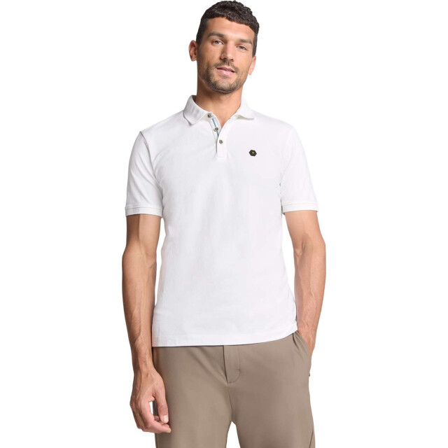 No Excess Polo pique garment dyed white N3801-010 large