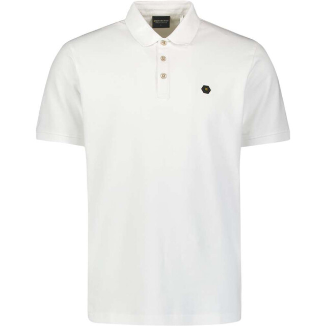 No Excess Polo pique garment dyed white N3801-010 large