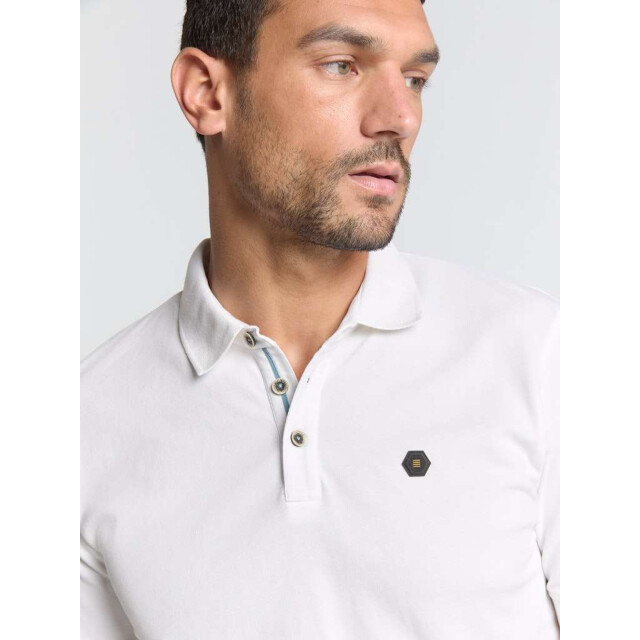 No Excess Polo pique garment dyed white N3801-010 large