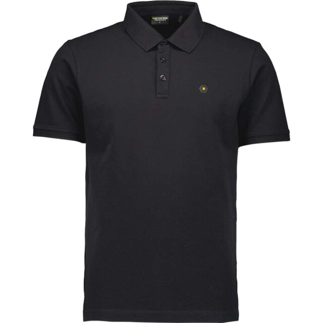 No Excess Polo pique garment dyed black N3801-020 large
