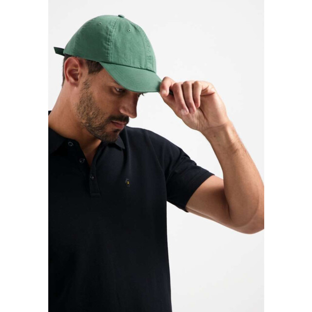 No Excess Polo pique garment dyed black N3801-020 large