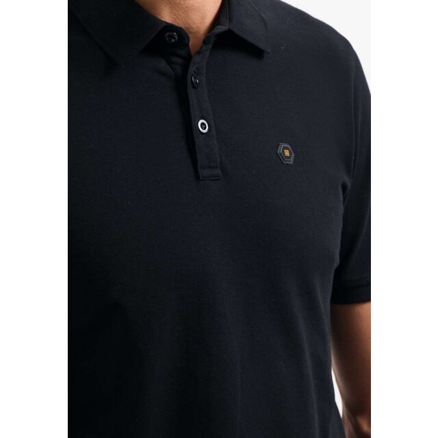 No Excess Polo pique garment dyed black N3801-020 large