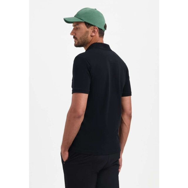 No Excess Polo pique garment dyed black N3801-020 large