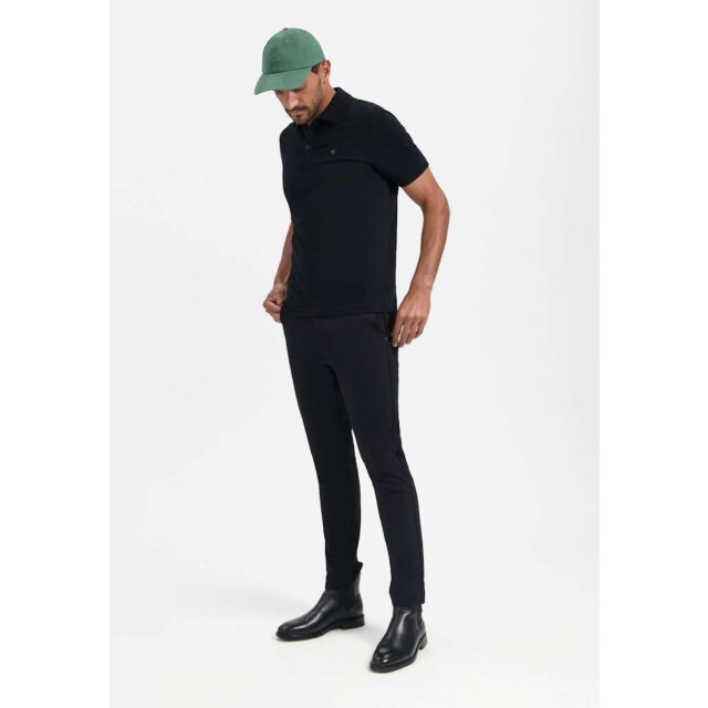 No Excess Polo pique garment dyed black N3801-020 large