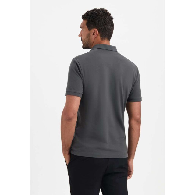 No Excess Polo pique garment dyed dark steel N3801-124 large