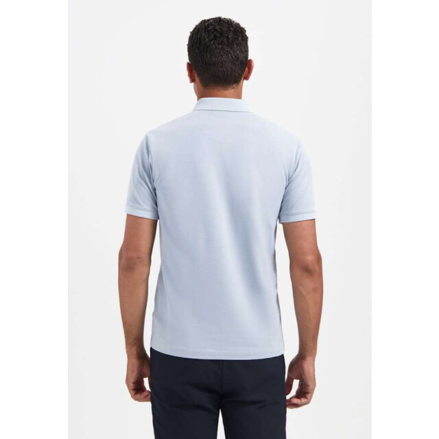 No Excess Polo pique garment dyed dusty blue N3801-138 large