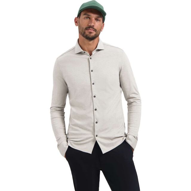 No Excess Shirt jersey melange stretch clay N4180-018 large