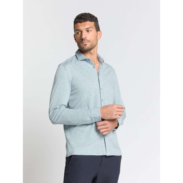 No Excess Shirt jersey melange stretch dusty blue N4180-138 large