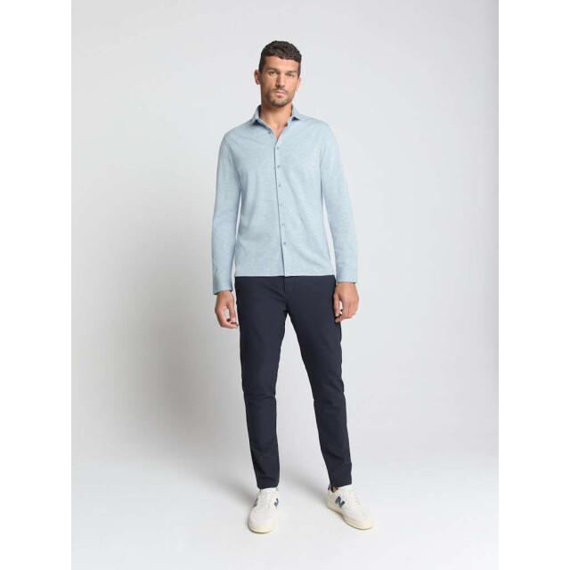 No Excess Shirt jersey melange stretch dusty blue N4180-138 large