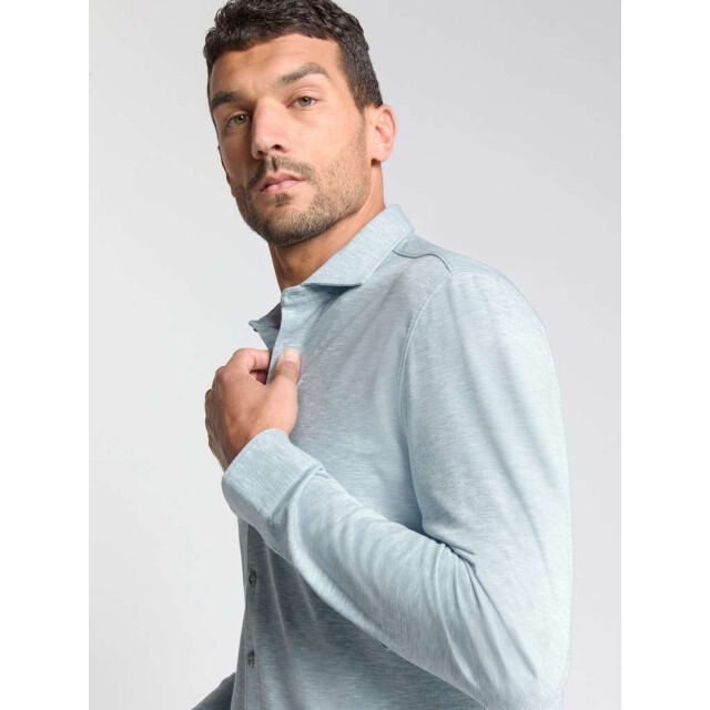 No Excess Shirt jersey melange stretch dusty blue N4180-138 large