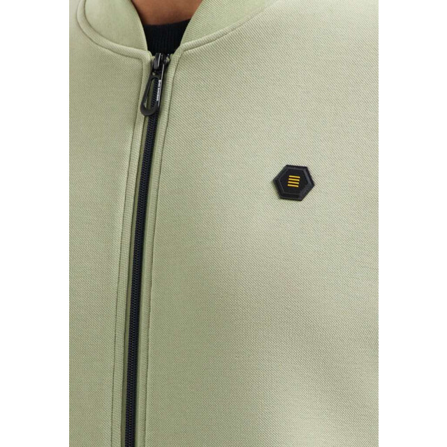No Excess Sweater full zipper pique bomber light moss 29100806SN-197 large