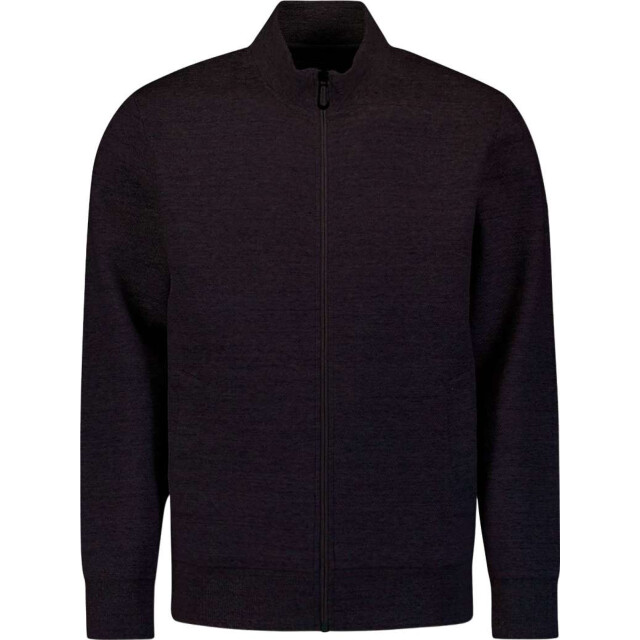 No Excess Sweater full zip stand up-collar re black 29100815-020 large